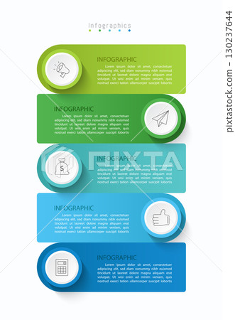 Infographic 5 options design elements for your business data. Vector Illustration. 130237644