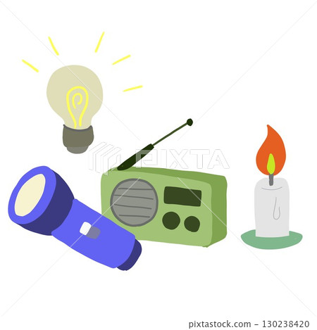 Illustration of measures to take in the event of a power outage Illustration of measures to take in the event of a power outage 130238420