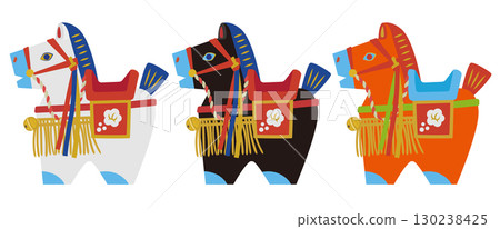 Cute Horse Folk Crafts Year of the Horse Illustration Set 130238425