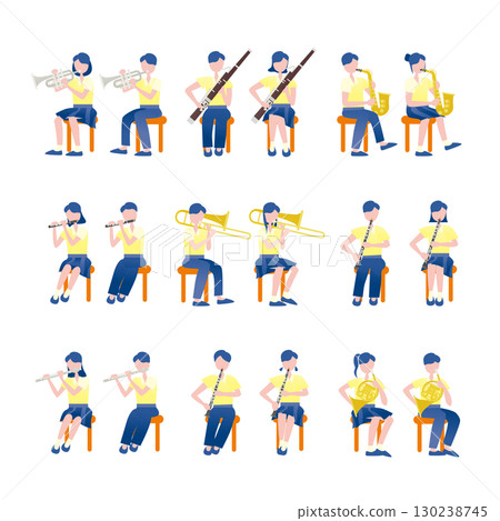 Brass band illustration set 2 130238745