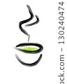 茶，綠茶，日式，水彩，水墨畫，毛筆，手繪，蒸汽，水墨畫 130240474