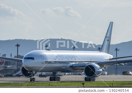 Air India One, the Indian government aircraft, taxiing at Sendai Airport in summer, Natori City, Miyagi Prefecture 130240554