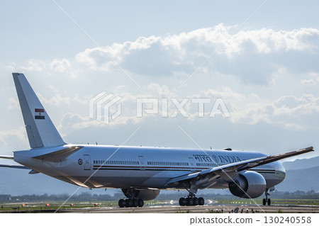 Air India One, the Indian government aircraft, taxiing at Sendai Airport in summer, Natori City, Miyagi Prefecture 130240558