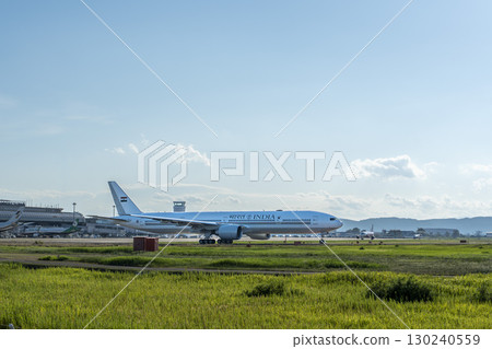 Air India One, the Indian government aircraft, taxiing at Sendai Airport in summer, Natori City, Miyagi Prefecture 130240559