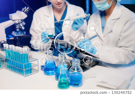 Dctor work on digital tablet healthcare doctor technology tablet using computer in laboratory study with virtual icon Dctor work on digital tablet healthcare doctor technology tablet using computer in laboratory study with virtual icon 130240782