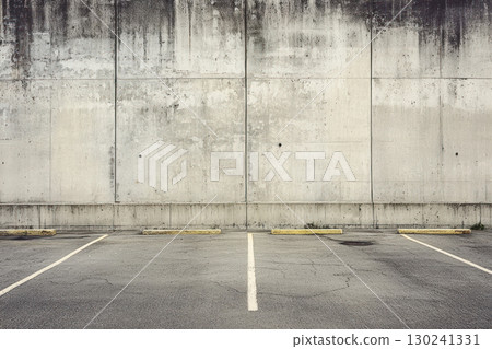 desaturated loading dock muted concrete industrial zone with diffused light parking lot desaturated loading dock muted concrete industrial zone with diffused light parking lot 130241331