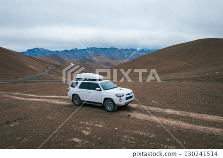 Toyota 4runner on high altitude mountain top in Tibet ,China 130241514