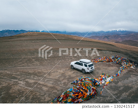 Toyota 4runner on high altitude mountain top in Tibet ,China 130241517