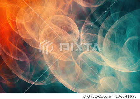 Abstract light bubbles desaturated soft orbs creates floating effects with orange and teal color Abstract light bubbles desaturated soft orbs creates floating effects with orange and teal color 130241652
