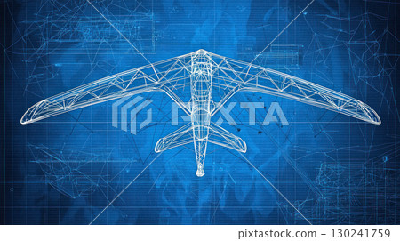 Hang glider blueprint design showcasing innovative engineering concepts and creativity 130241759
