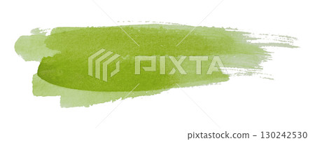 green watercolor background. Artistic hand paint. Isolated on transparent background. 130242530