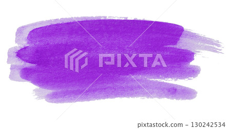 purple watercolor background. Artistic hand paint. Isolated on transparent background. 130242534