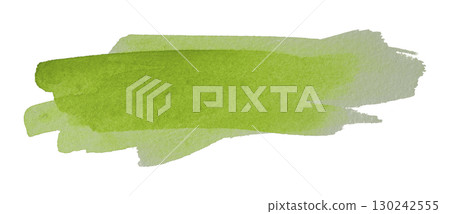 green watercolor background. Artistic hand paint. Isolated on transparent background. 130242555