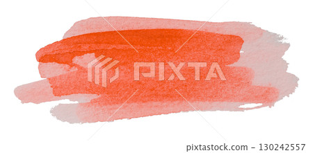 red watercolor background. Artistic hand paint. Isolated on transparent background. 130242557
