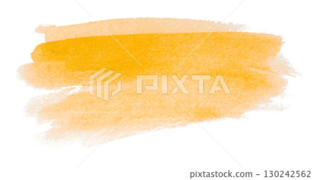 yellow watercolor background. Artistic hand paint. Isolated on transparent background. 130242562