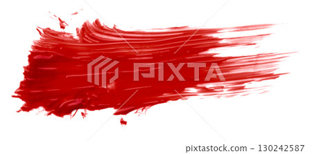 Red watercolor brush isolated on transparent background 130242587