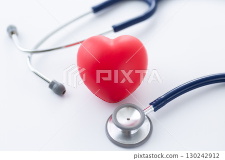 Stethoscope and heart model 130242912