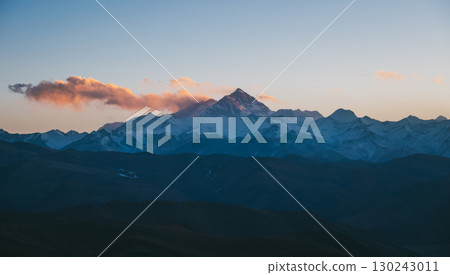 Mount Everest landscape in tibet, China 130243011