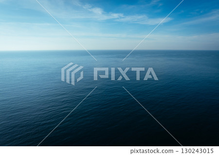 Aerial view of blue sea and sky landscape 130243015