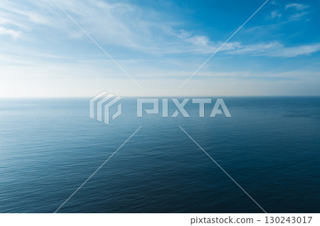 Aerial view of blue sea and sky landscape 130243017