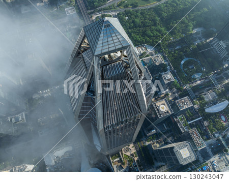 Shenzhen ,China - August 12,2022: Aerial view of landscape in Shenzhen city, China 130243047