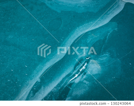 Beautiful high altitude frozen lake surface  in Tibet, China 130243064