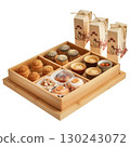 New Year tea and snack gift set, wooden tray, elegant packaging 130243072