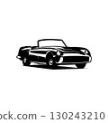 Classic car emblem badge logo vector illustration isolated side view on white background 130243210