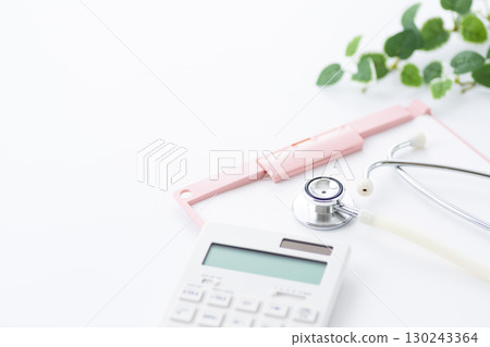 Stethoscope, binder and calculator 130243364