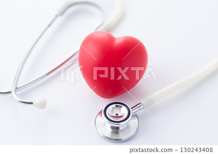 Stethoscope and heart model Stethoscope and heart model 130243408