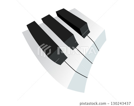 Small section of classic music keyboard icon, showing white, black keys 130243437