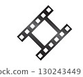 Strip of black film frame icon, as used in a movie camera, video, footage or photography 130243449