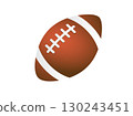 Classic brown american football or rugby game ball icon 130243451