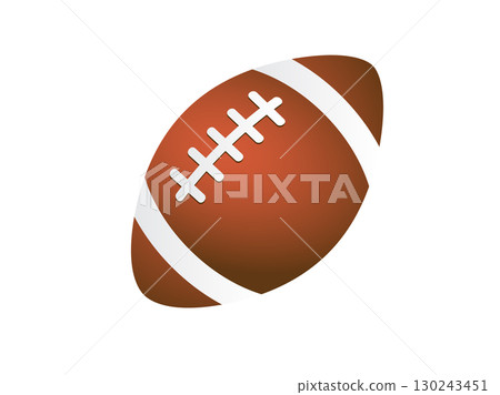 Classic brown american football or rugby game ball icon 130243451