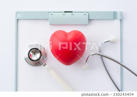 Stethoscope and heart model 130243454