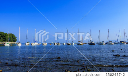 從古尾看到的富士山和遊艇 從古尾看到的富士山和遊艇 130243742