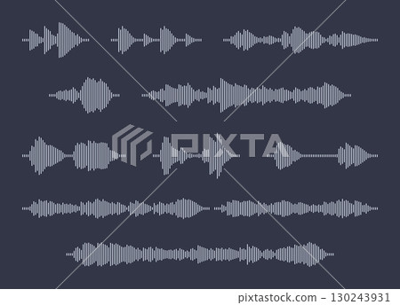Sound wave equalizer visualization on a dark background 130243931