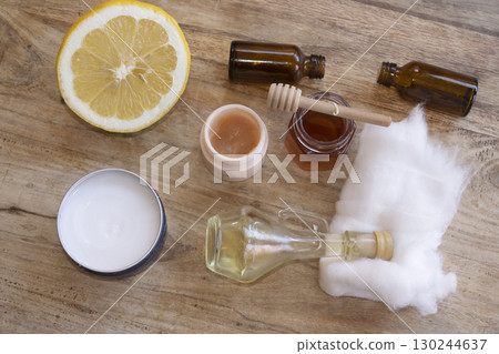 Preparing homemade beauty mask with natural ingredients Preparing homemade beauty mask with natural ingredients 130244637