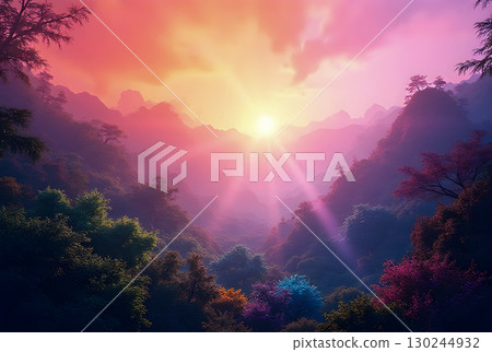 sunrise in the mountains 130244932