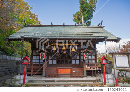群馬縣澀川市伊香保神社秋天的伊香保溫泉 130245011