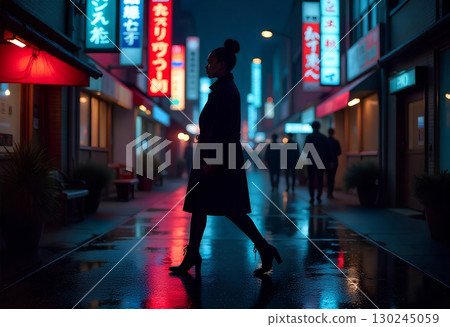 woman walking in the city 130245059