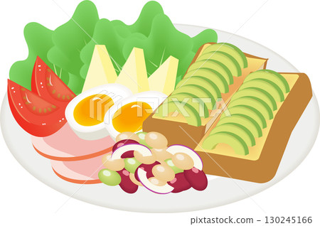 Avocado Toast Plate Breakfast 130245166