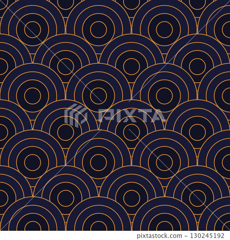 Japanese circle geometric seamless pattern. Japanese circle geometric seamless pattern. 130245192
