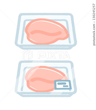 雞胸肉放入托盤 130245257
