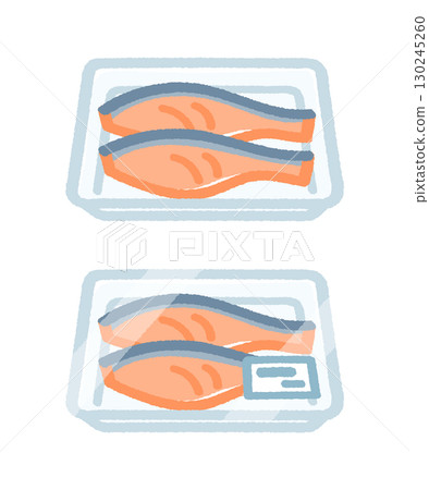 Salmon fillets in a tray Salmon fillets in a tray 130245260