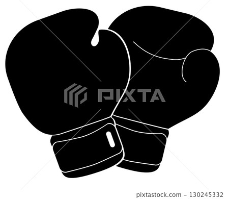 pair of boxing gloves silhouette pair of boxing gloves silhouette 130245332
