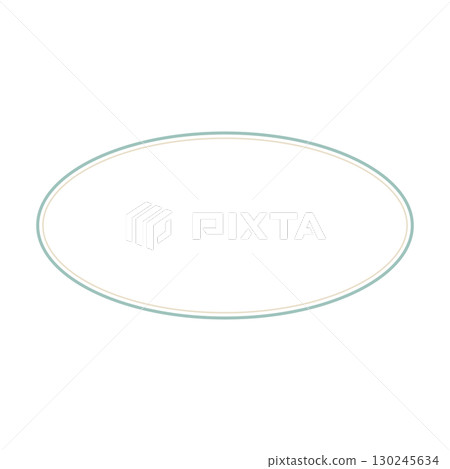 煙熏綠和米色的簡單橢圓形框架插圖 130245634