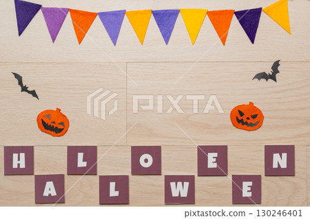 Cute Halloween sign frame 130246401