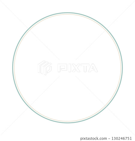 自然可愛的煙燻綠色和米色圓形插圖 130246751