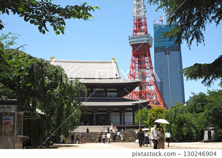 增上寺本堂及東京鐵塔 [東京都港區] 130246904